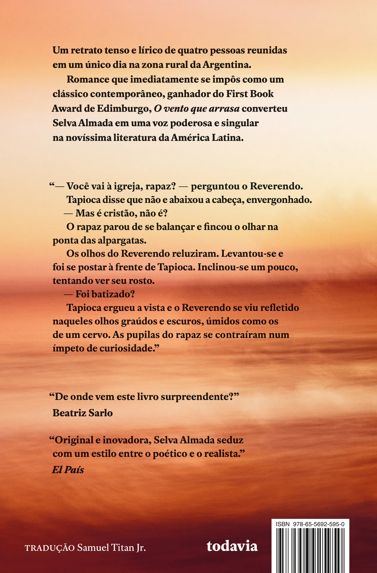 O vento que arrasa O vento que arrasa Quarta Capa