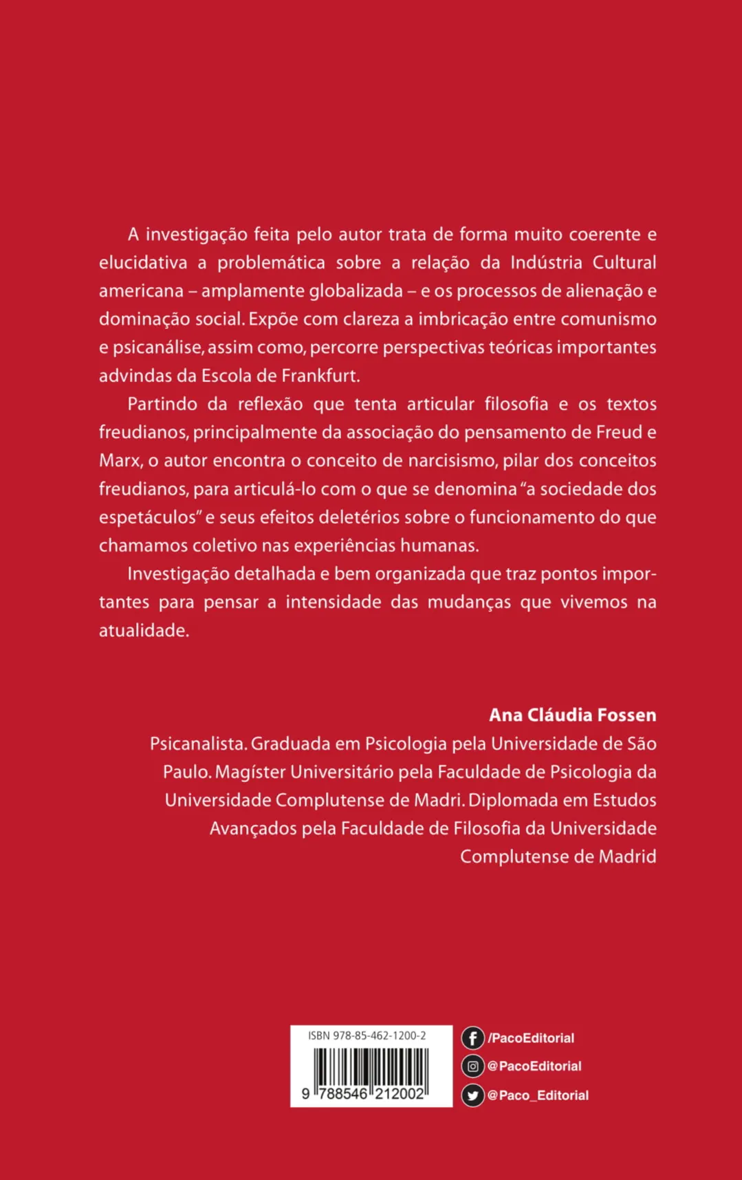 A indústria cultural como instrumento de alienação e dominação na sociedade do espetáculo A indústria cultural como instrumento de alienação e dominação na sociedade do espetáculo Quarta Capa