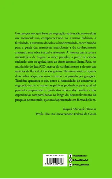 Etnobotânica no Cerrado: um estudo no assentamento Santa Rita, Jataí-GO Etnobotânica no Cerrado Quarta Capa