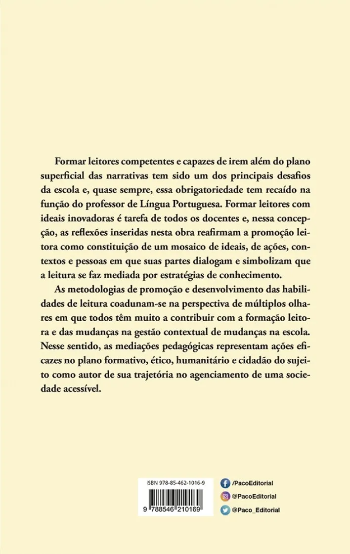 Leitura e mediação pedagógica em perspectivas: olhares múltiplos na formação leitora Leitura e mediação pedagógica em perspectivas Quarta Capa