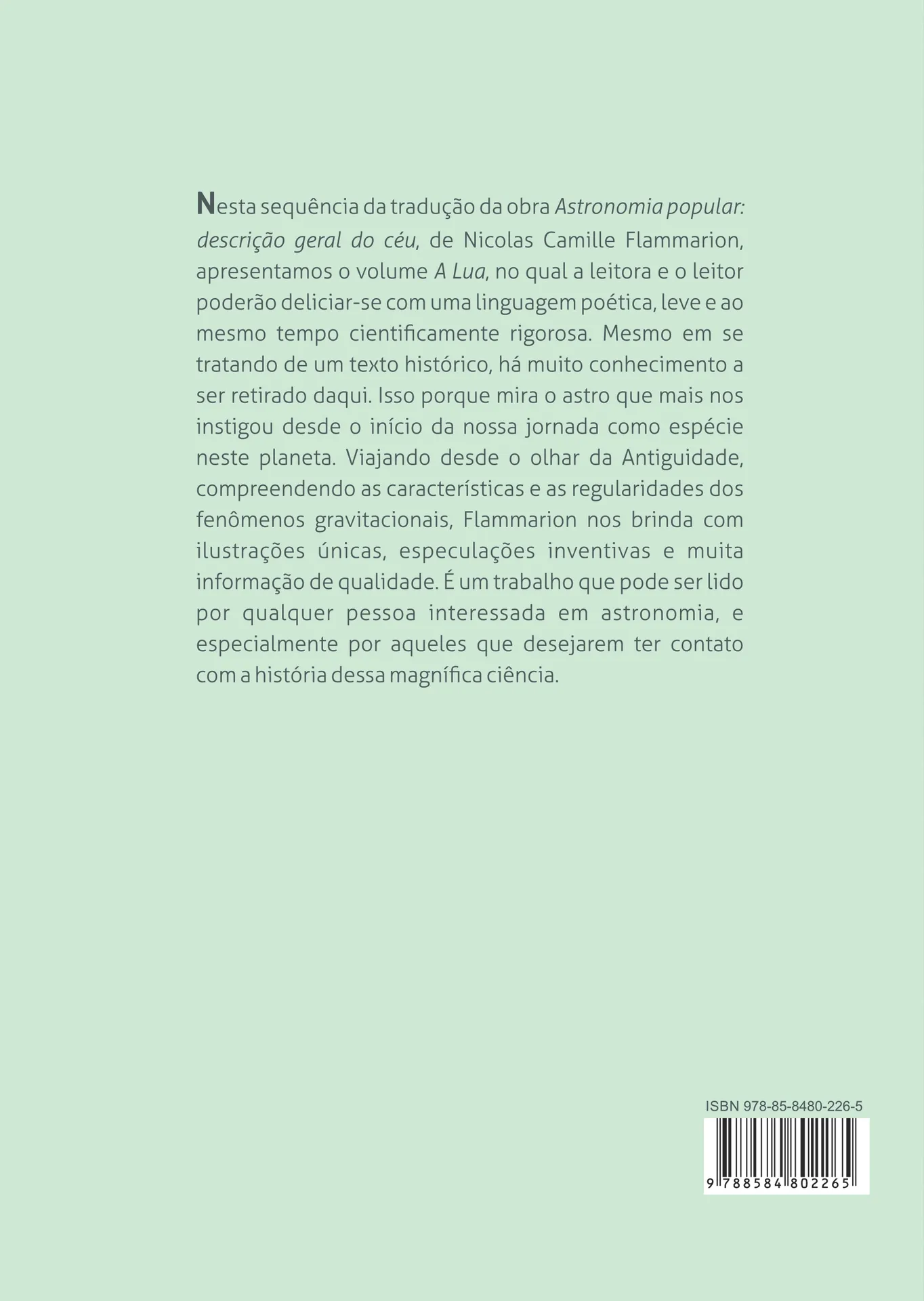 A lua: Astronomia popular: descrição geral do céu A lua Quarta Capa