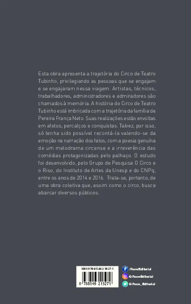Tubinho: o teatro no circo (2001 – 2016) Tubinho Quarta Capa