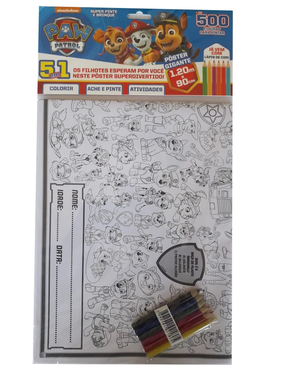 Patrulha Canina Super Pinte e Brinque: pôster gigante Patrulha Canina Super Pinte e Brinque