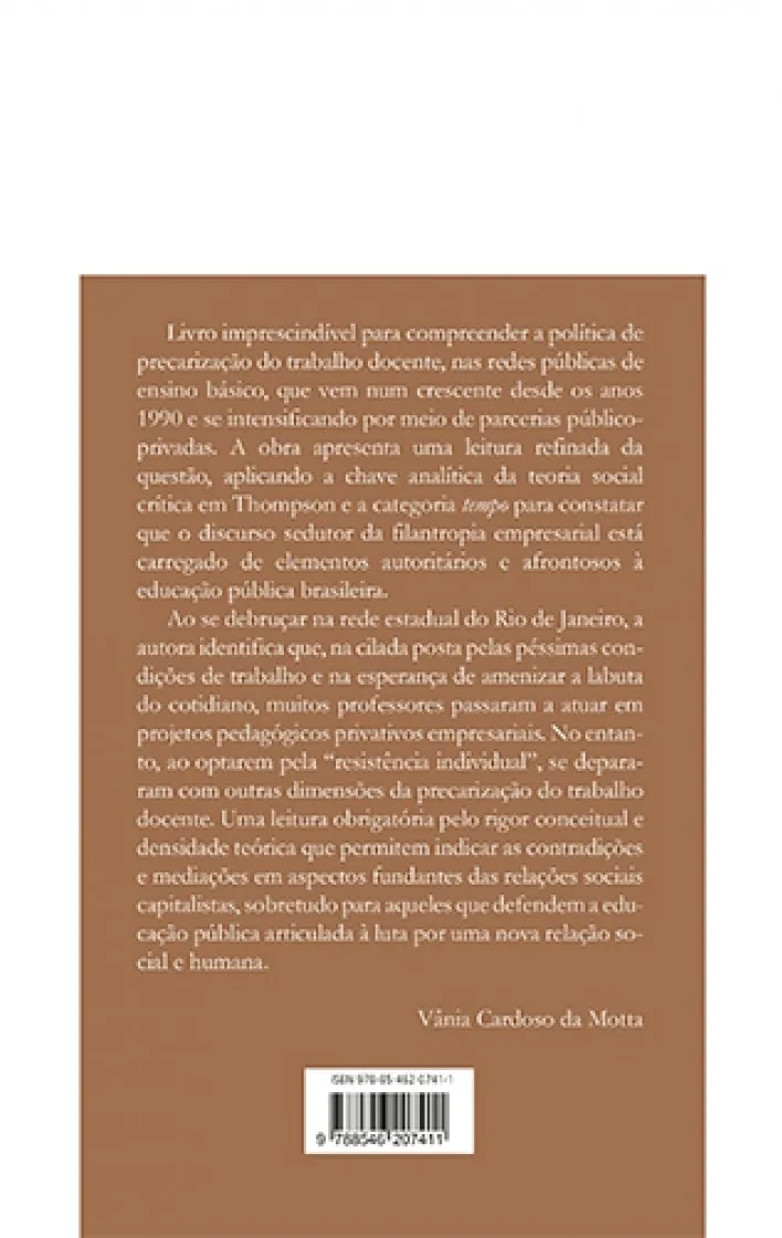 Tempo e docência: Dilemas, valores e usos na realidade educacional Tempo e docência Quarta Capa
