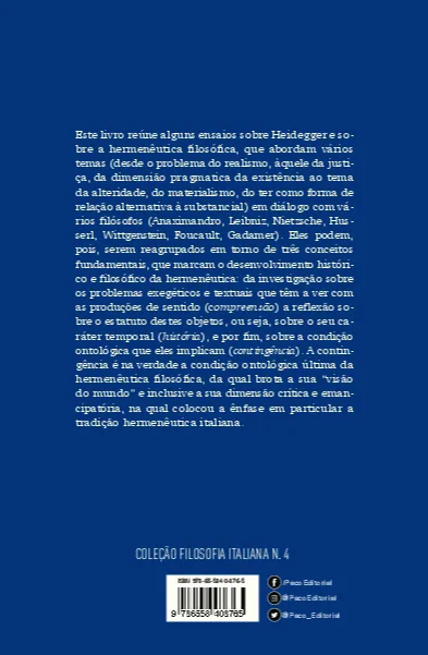 Compreensão, história, contingência: ensaios sobre Heidegger e a Hermenêutica Compreensão, história, contingência: ensaios sobre Heidegger e a Hermenêutica - Imagem 2