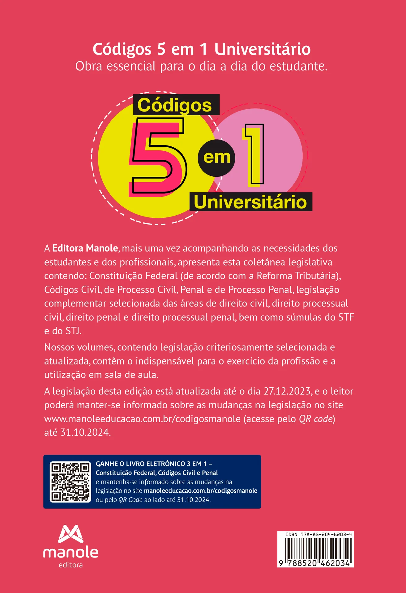 Códigos 5 em 1 universitário Códigos 5 em 1 universitário Quarta Capa