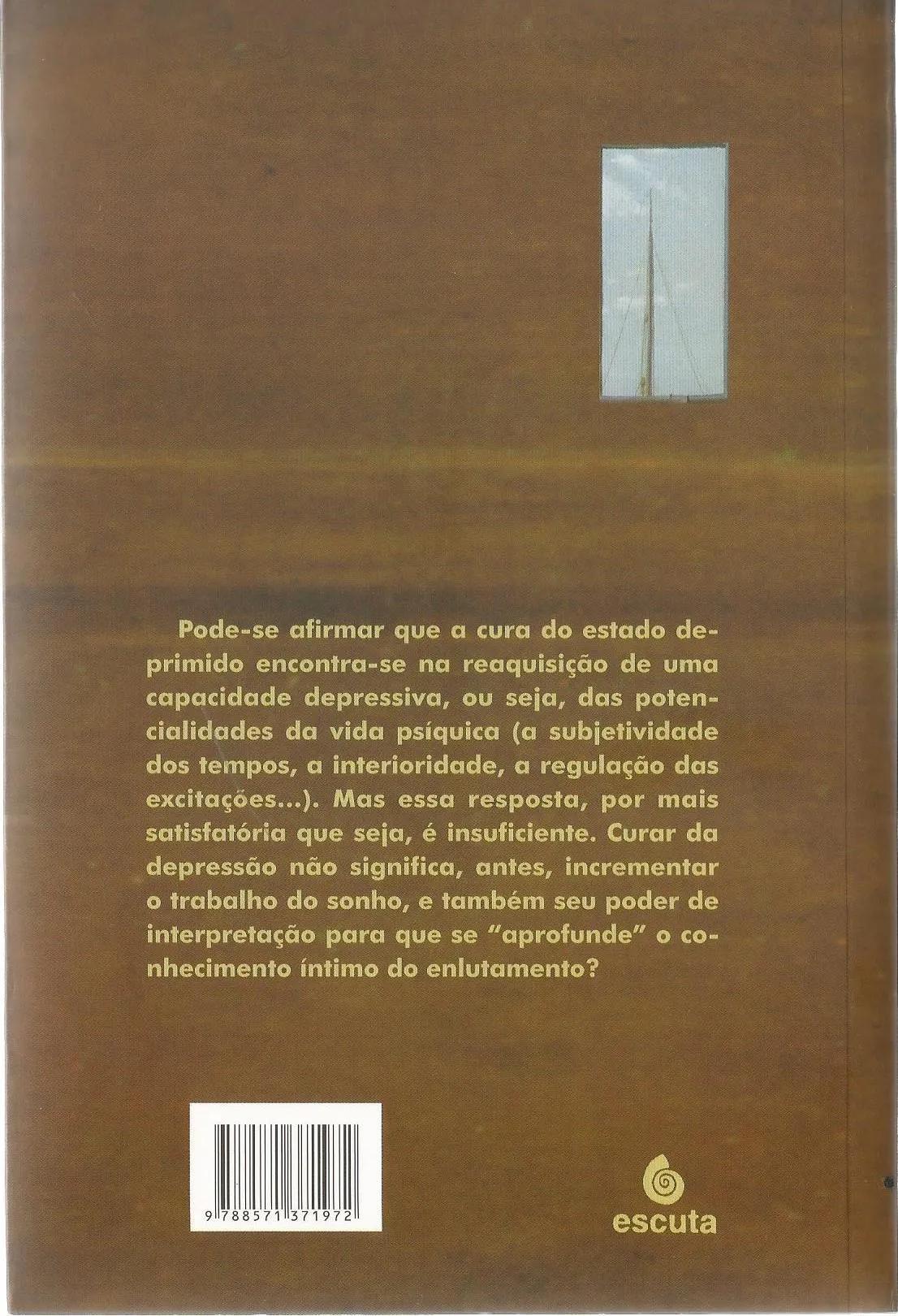 Dos beneficios da depressão: Elogio da psicoterapia Dos beneficios da depressão Quarta Capa