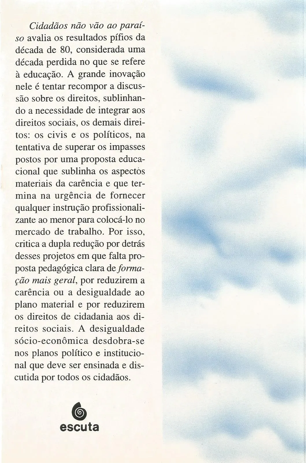 Cidadãos não vão ao paraíso Cidadãos não vão ao paraíso Quarta Capa