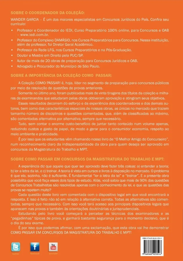 Como passar em concursos da magistratura do trabalho e MPT: 3.750 questões comentadas Como passar em concursos da magistratura do trabalho e MPT: 3.750 questões comentadas - Imagem 2