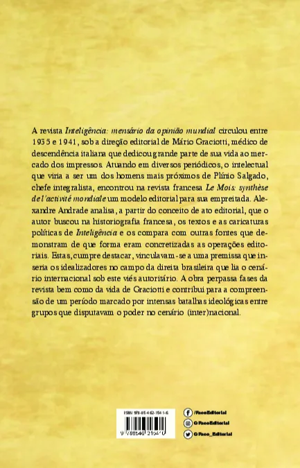 Inteligência: representações do cenário internacional e seus reflexos no Brasil (1935-1941) Inteligência Quarta Capa