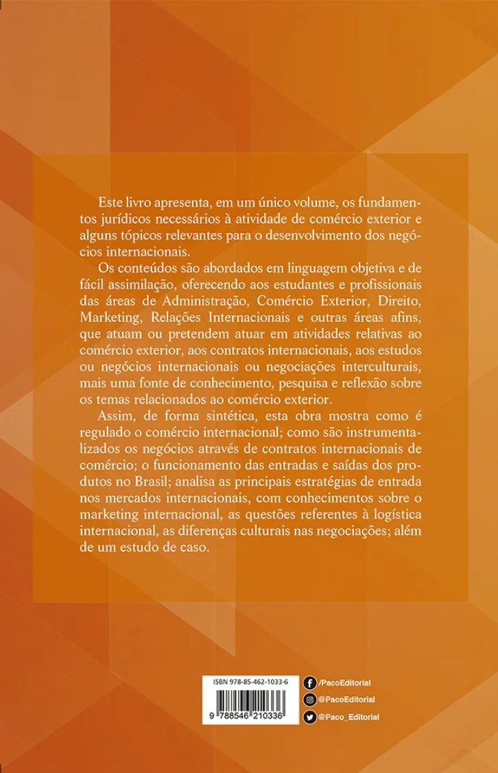 Comércio exterior: fundamentos jurídicos de comércio exterior e tópicos especiais em negócios internacionais Comércio exterior Quarta Capa