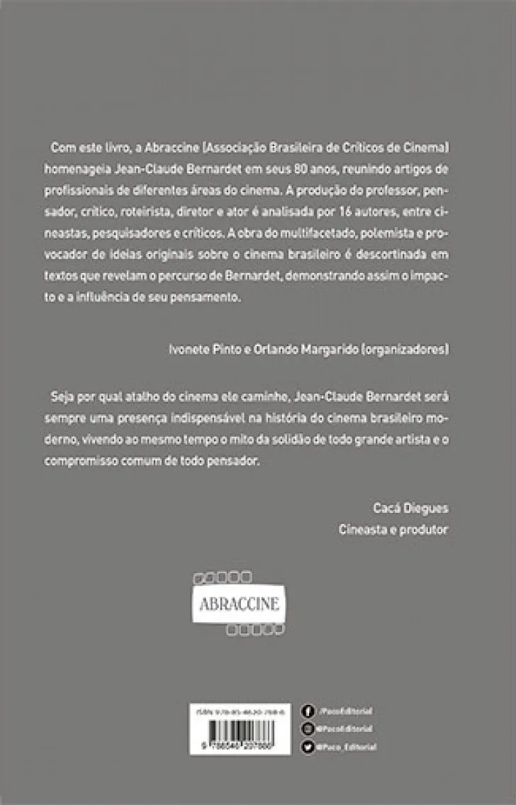 Bernardet 80: Impacto e influência no cinema brasileiro Bernardet 80 Quarta Capa