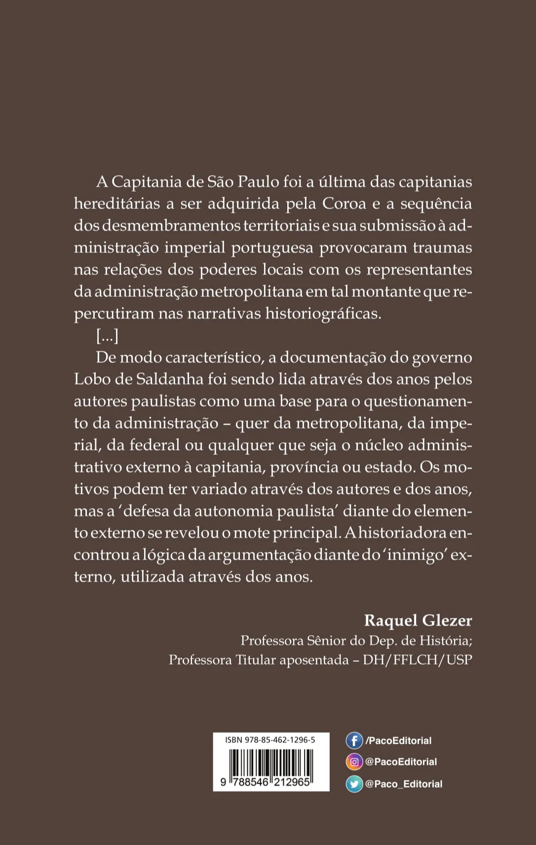 “Déspota, tirano e arbitrário”: o governo de Lobo de Saldanha na capitania de São Paulo (1775-1782) “Déspota, tirano e arbitrário” Quarta Capa