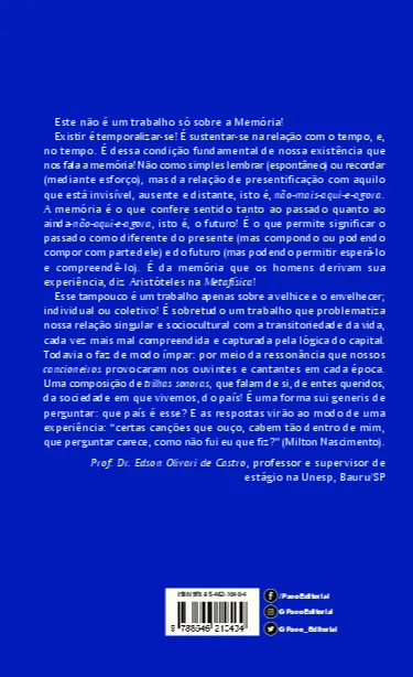 A música como estímulo de memória de idosos: um estudo psicossocial A música como estímulo de memória de idosos Quarta Capa