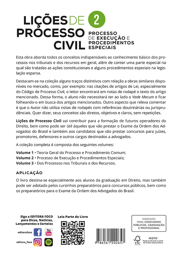 Lições de Processo Civil - Volume 2 - 4ª Ed - 2025