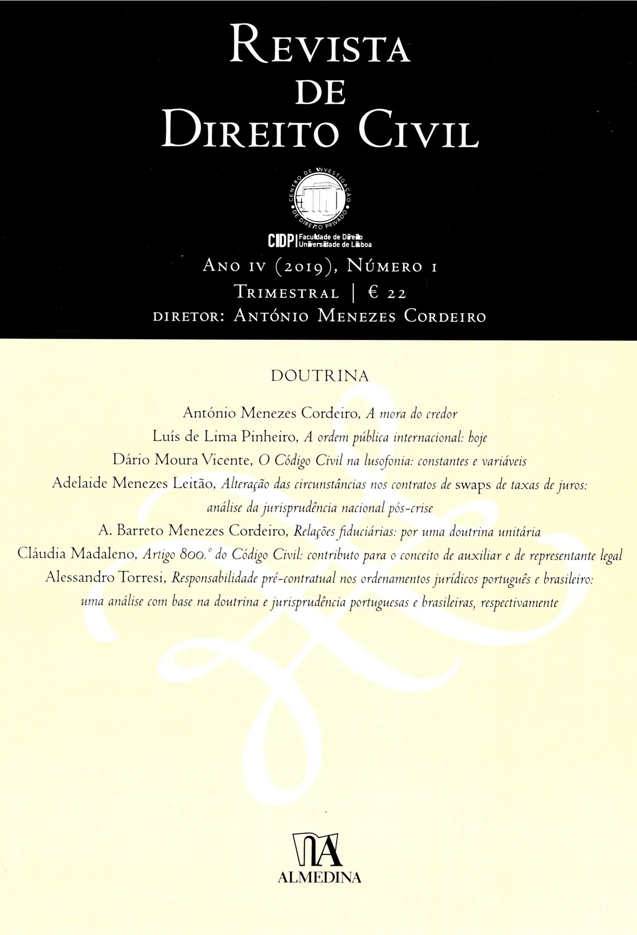 Revista de Direito Civil nº 1 (2019) Revista de Direito Civil nº 1 (2019)