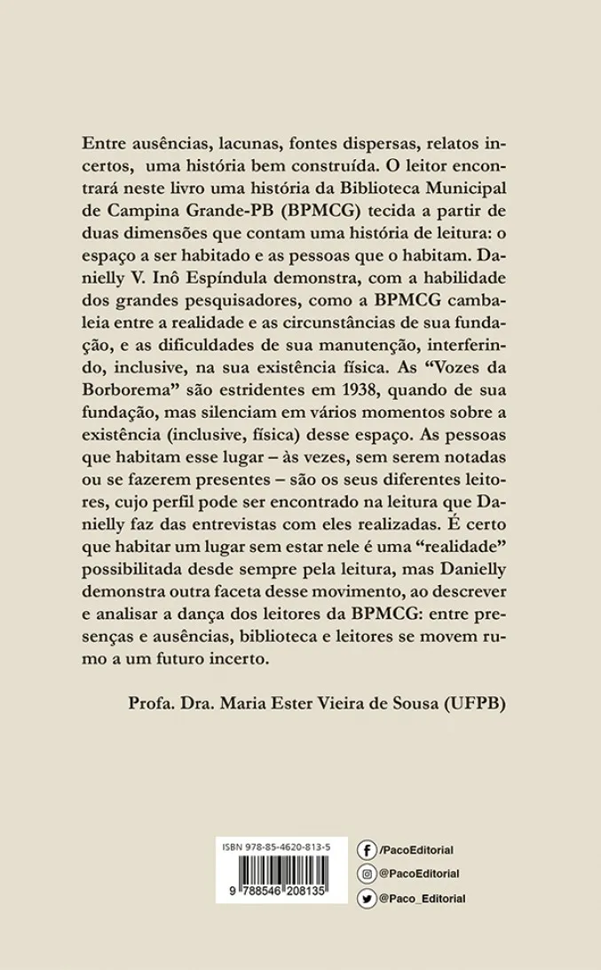 Uma biblioteca e seus leitores: Percursos de uma história Uma biblioteca e seus leitores Quarta Capa
