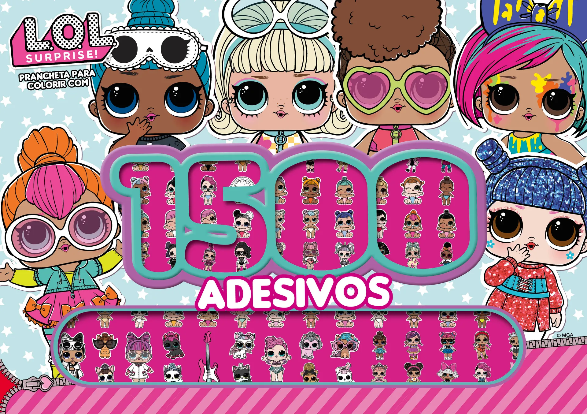 L.O.L. Surprise! - Prancheta para colorir com 1500 adesivos L.O.L. Surprise! - Prancheta para colorir com 1500 adesivos