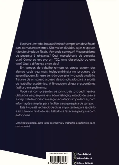 Manual expresso para redação de TCC na área de gestão Manual expresso para redação de TCC na área de gestão Quarta Capa