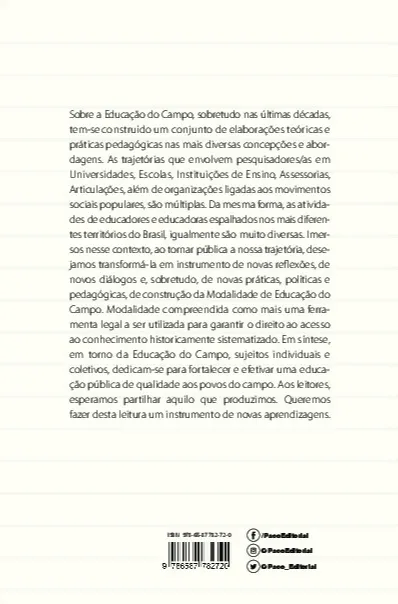Educação do campo: pesquisas, estudos e práticas no Sudoeste do Paraná Educação do campo Quarta Capa