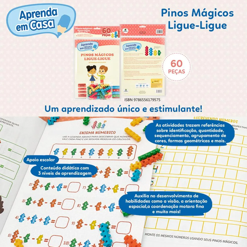 Linha Escolar Livro-Kit Ligue-Ligue Pinos Mágicos: Linha Escolar Livro-Kit Ligue-Ligue Pinos Mágicos: - Imagem 2