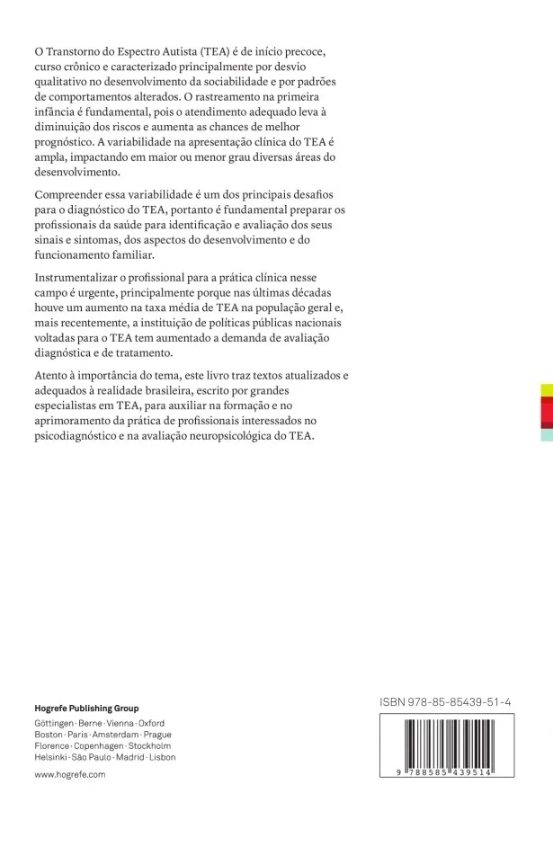 Autismo: avaliação psicológica e neuropsicológica Autismo Quarta Capa