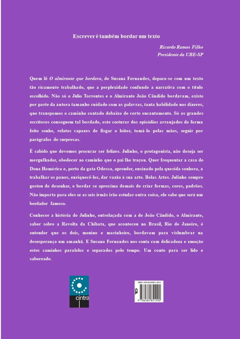 O almirante que bordava O almirante que bordava Quarta Capa