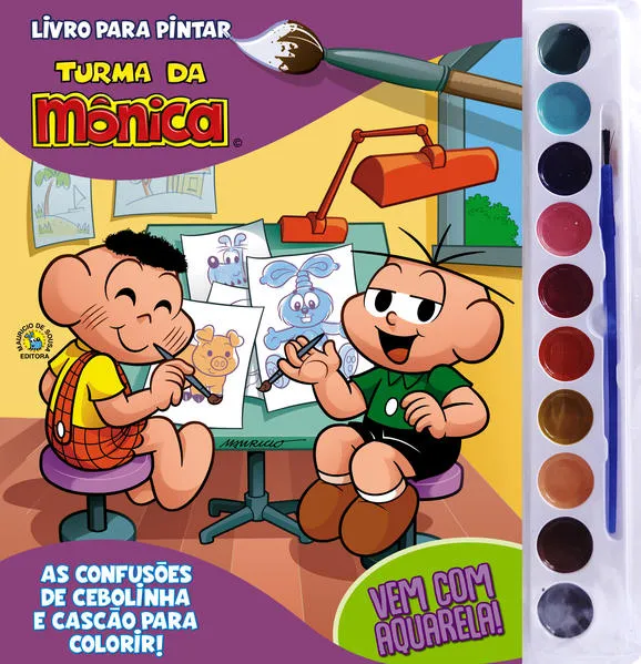 Turma da Mônica Livro para Pintar com Aquarela: Cebolinha e Cascão