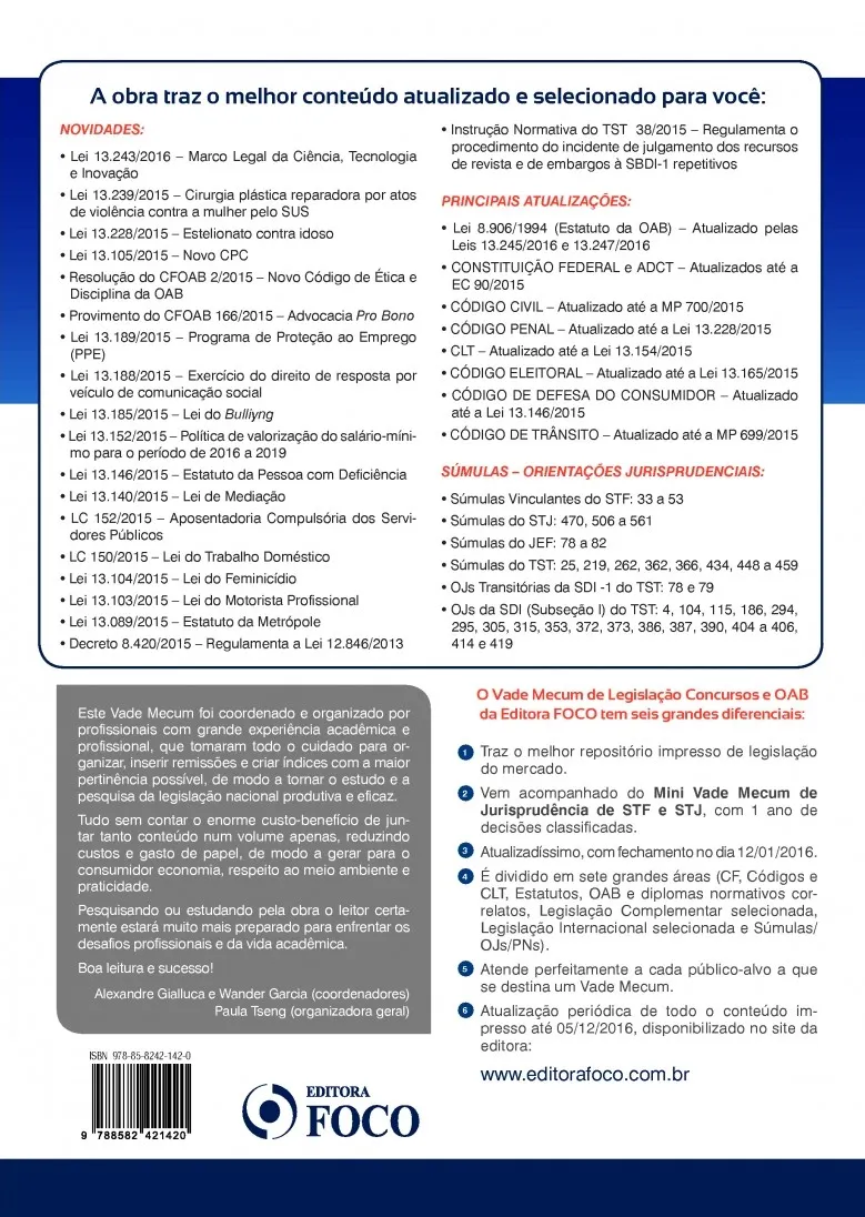 Vade mecum de legislação: Concursos e OAB Vade mecum de legislação: Concursos e OAB - Imagem 2