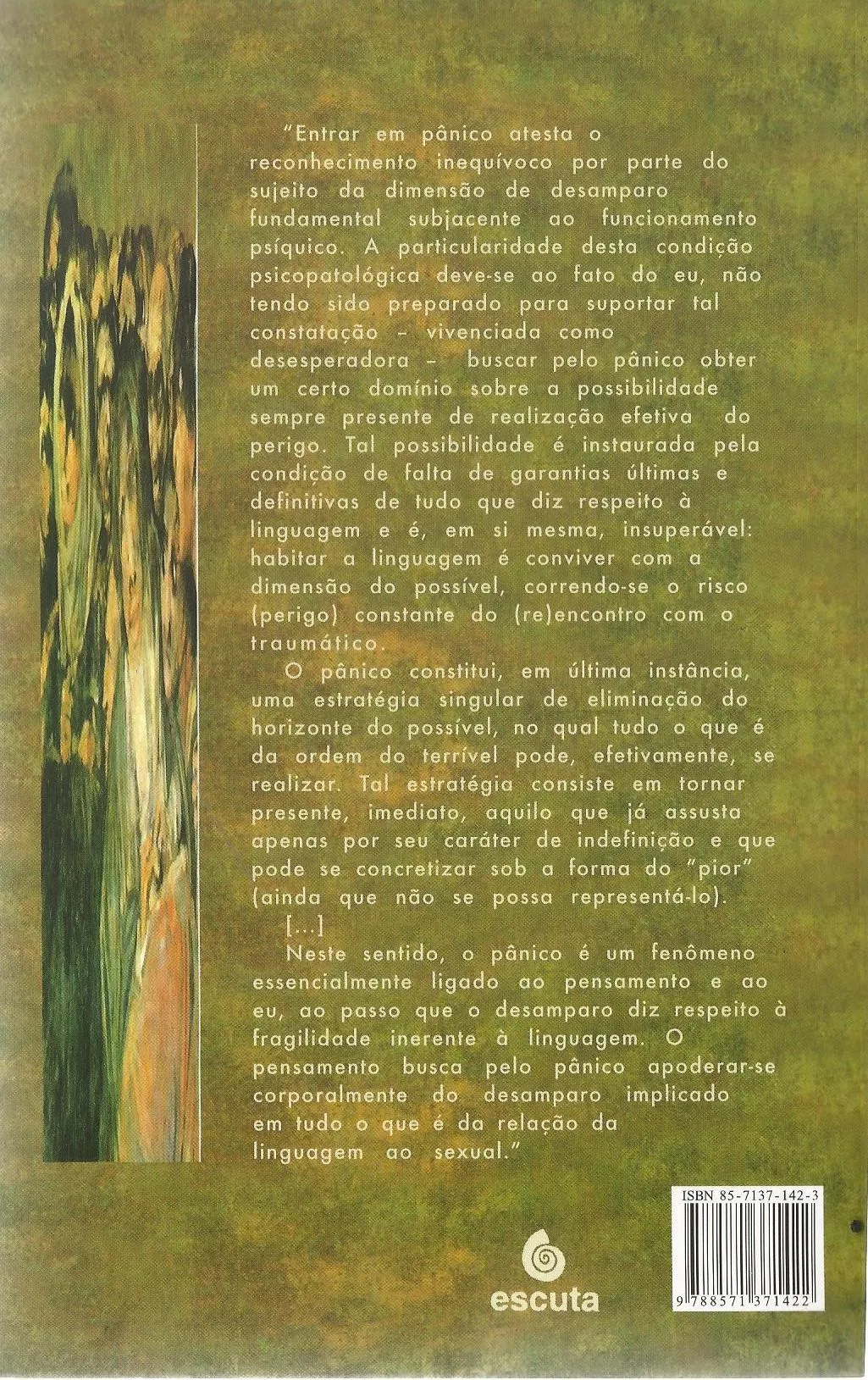 Pânico e desamparo Pânico e desamparo Quarta Capa