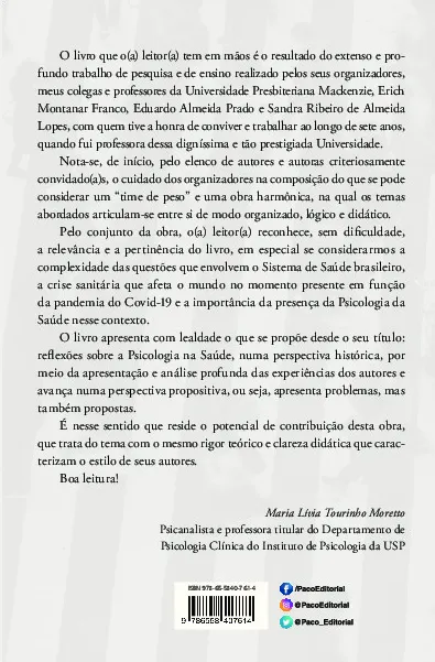 Reflexões sobre a psicologia na saúde: revisões históricas, experiências e propostas Reflexões sobre a psicologia na saúde: revisões históricas, experiências e propostas - Imagem 2