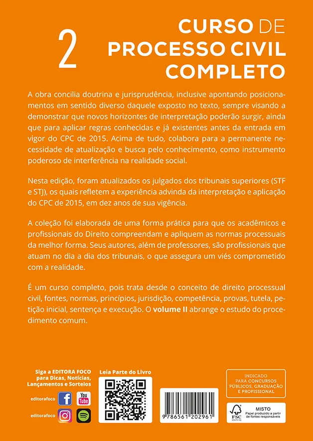 Curso de Processo Civil Completo - 4ª ED 2025 - Volume 2