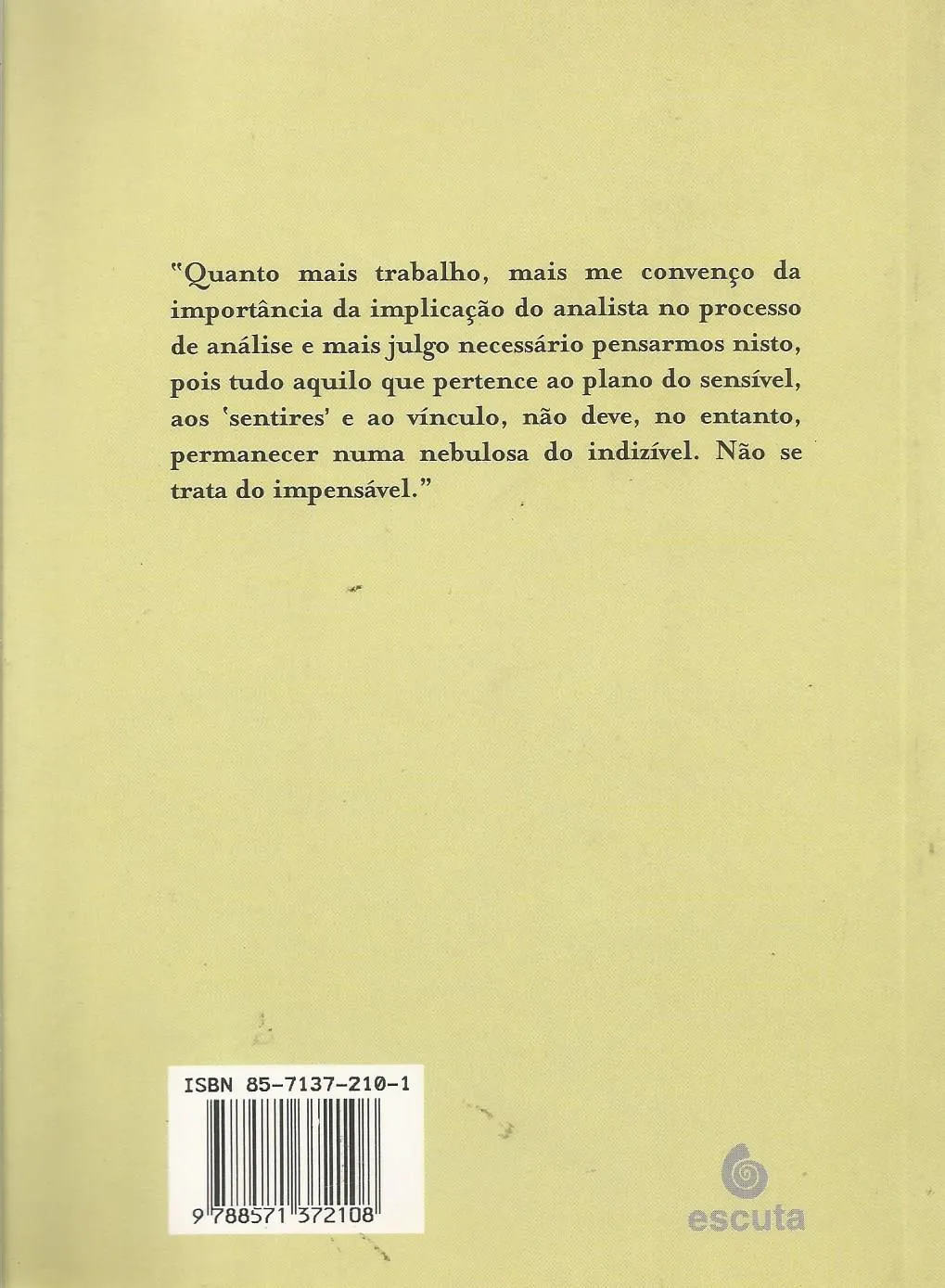 O vínculo inédito O vínculo inédito Quarta Capa