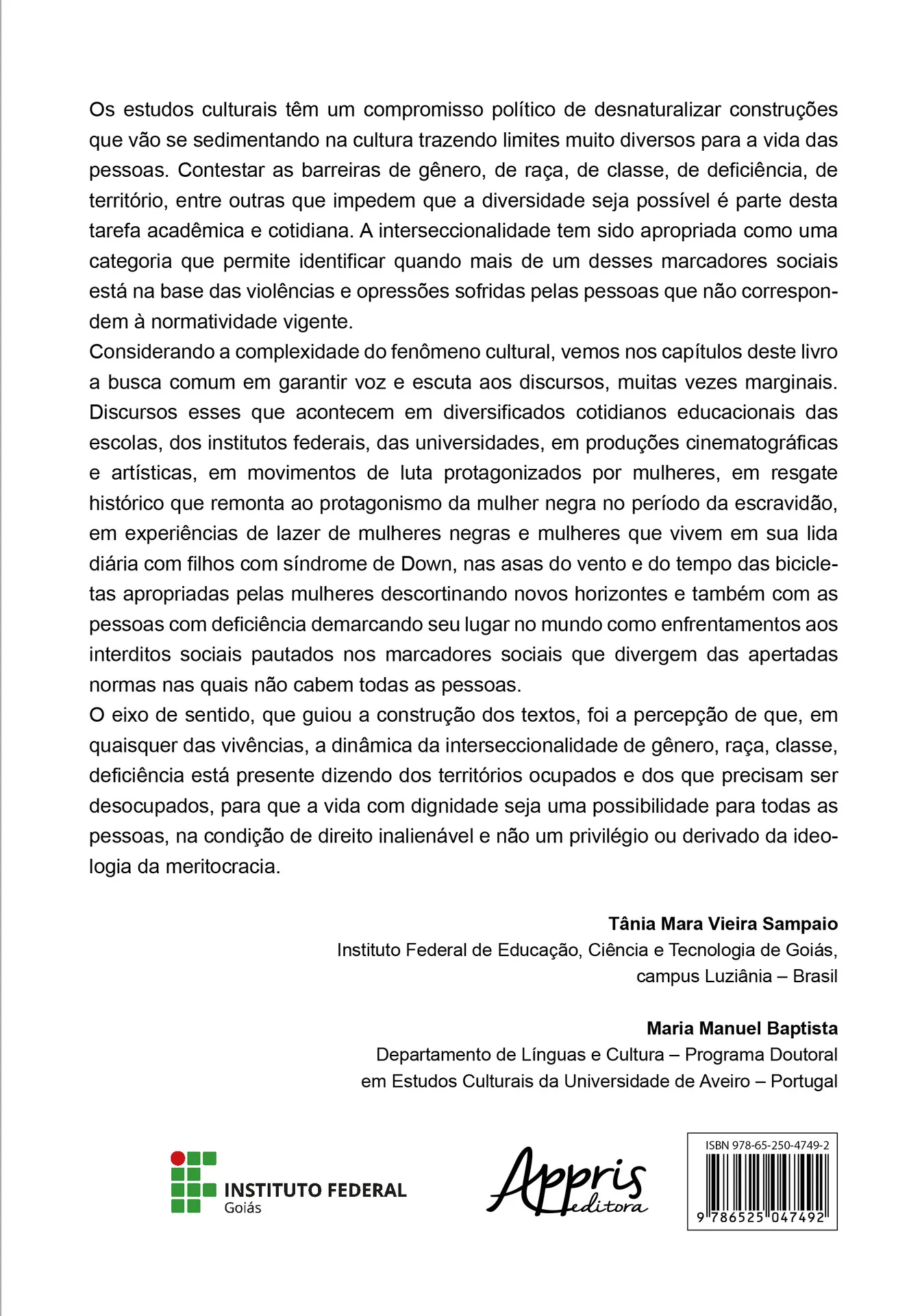 Estudos culturais e interseccionalidade: desafios à educação Estudos culturais e interseccionalidade Quarta Capa