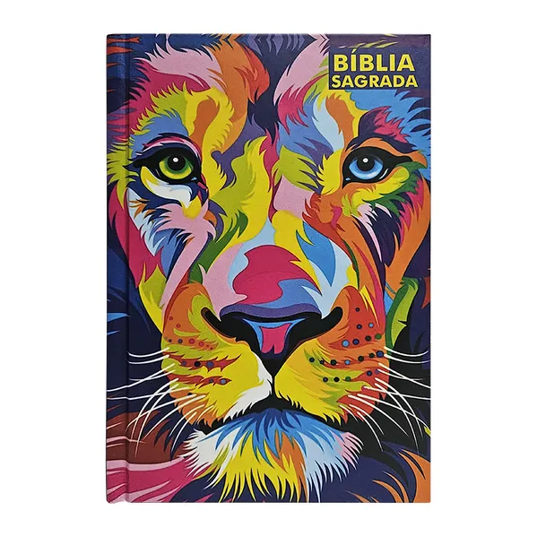 Bíblia gigante ARC PJV com harpa – Leão aquarela: