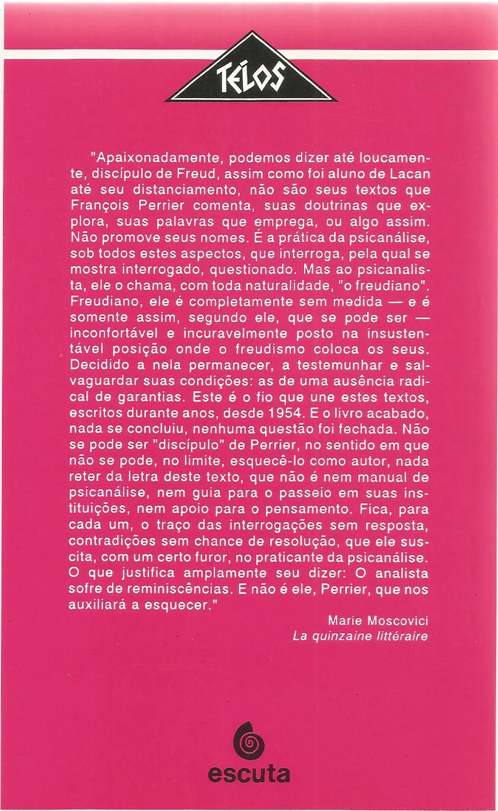 Ensaios de clínica psicanalítica Ensaios de clínica psicanalítica Quarta Capa