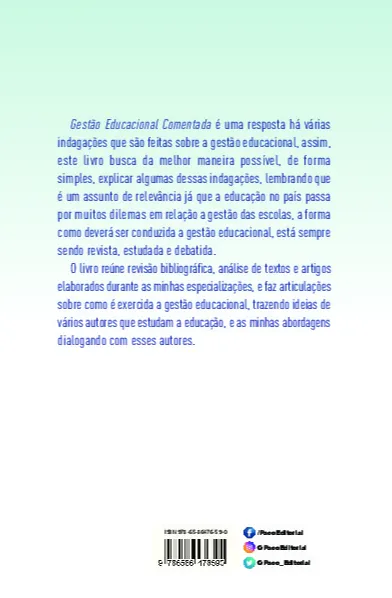 Gestão educacional comentada Gestão educacional comentada Quarta Capa