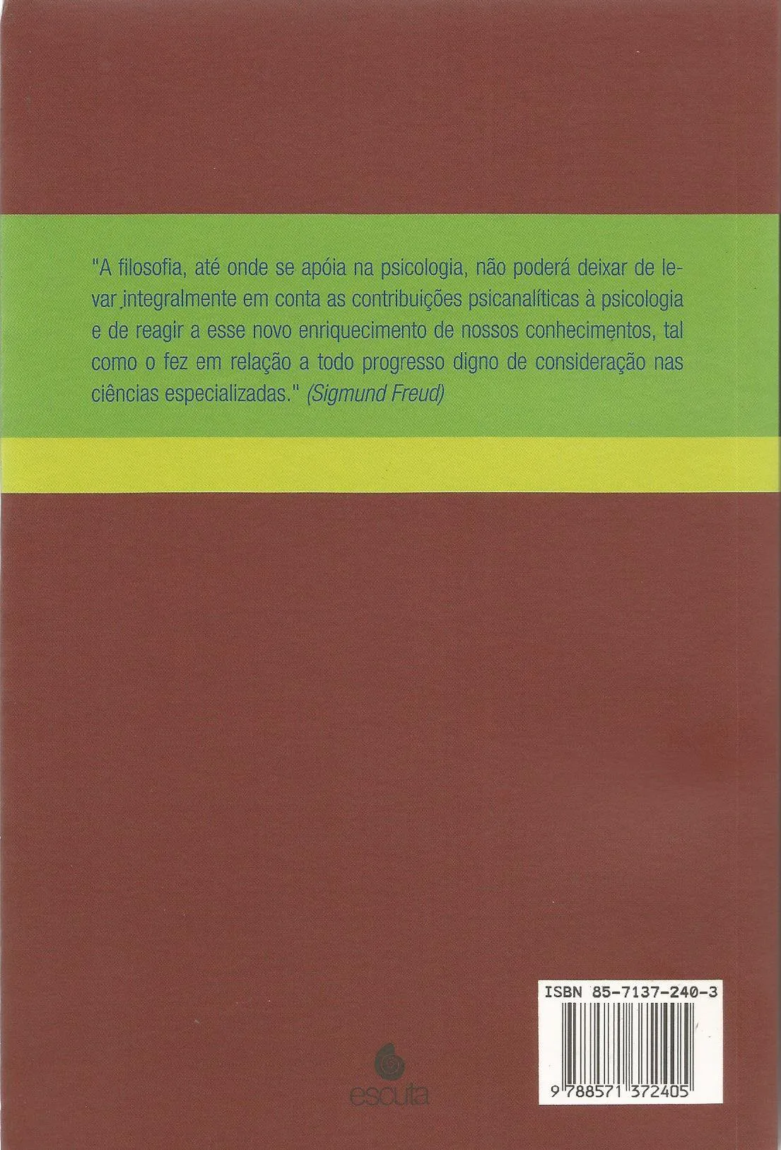 Freud na filosofia brasileira Freud na filosofia brasileira Quarta Capa