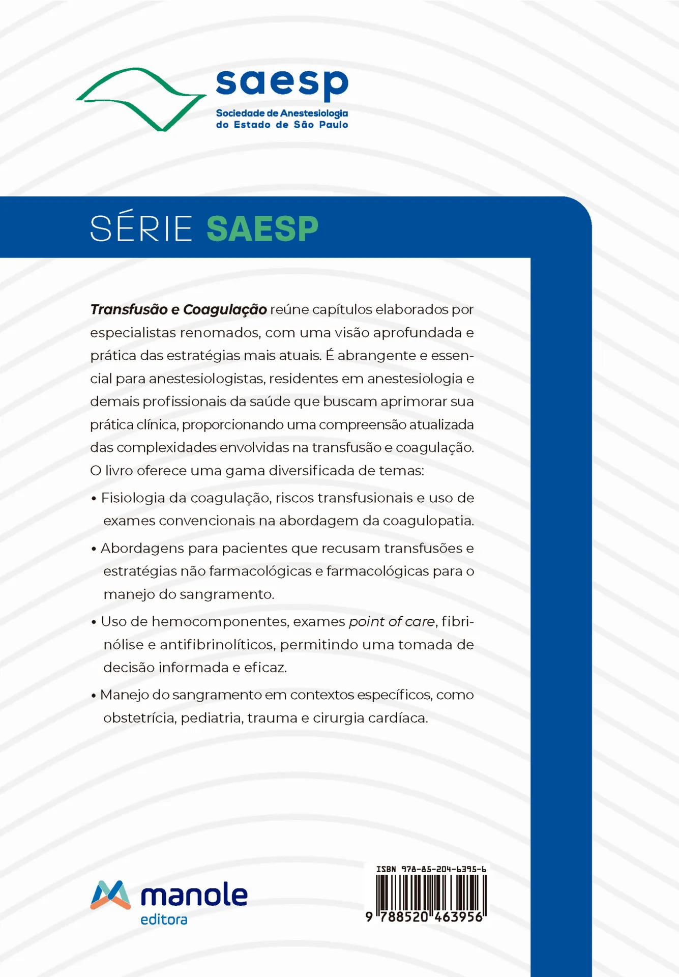 Transfusão e coagulação Transfusão e coagulação Quarta Capa