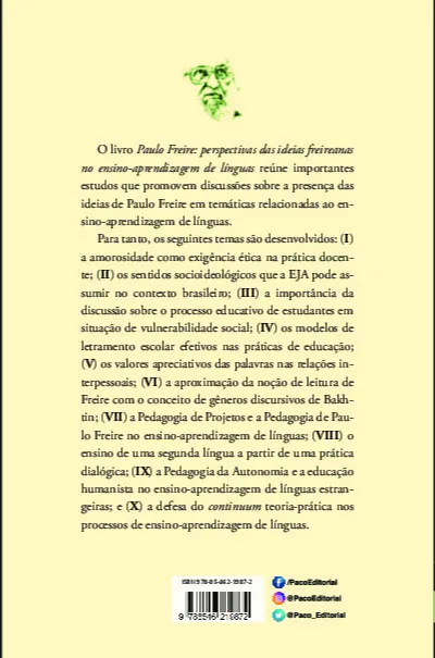 Paulo Freire: perspectivas das ideias freireanas no ensino-aprendizagem de línguas Paulo Freire Quarta Capa