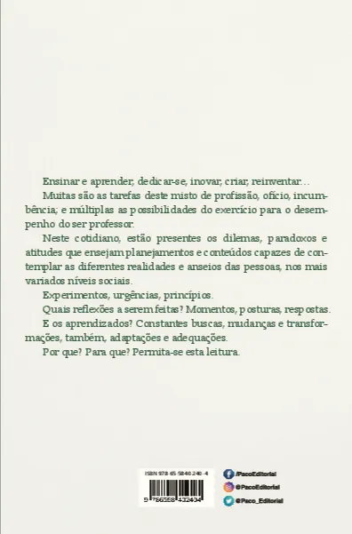 Por que (para que) ser professor? Por que (para que) ser professor? Quarta Capa